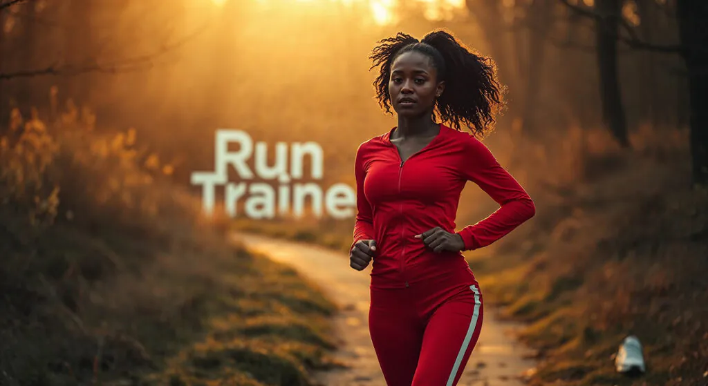 Women running in Spring time with Run Trainer